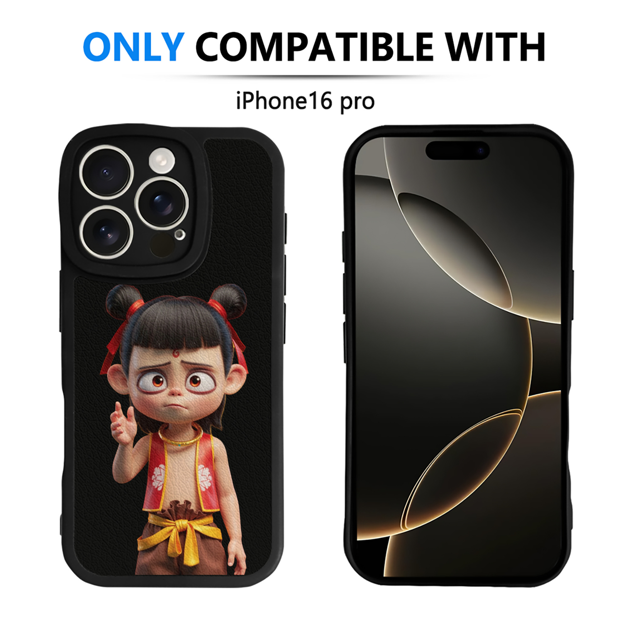 （画像用） Ne Zha 2 ナタ 魔童の大暴れ 【iPhone 16シリーズ対応】シリコンスマホケース（レザー調） 材質：シリコン
